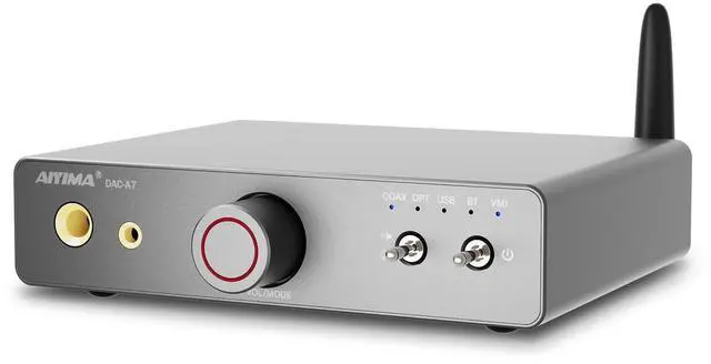 Main image of DAC A7 Bluetooth Desktop DAC Headphone Amplifier for Music,PC,Gaming | ESS ES9038Q2M DAC,QCC3084 Bluetooth,USB-C,Opt & Coax input with RCA,3.5mm and 6.35mm outputs for 16600 headphone,PS5 & Xbox