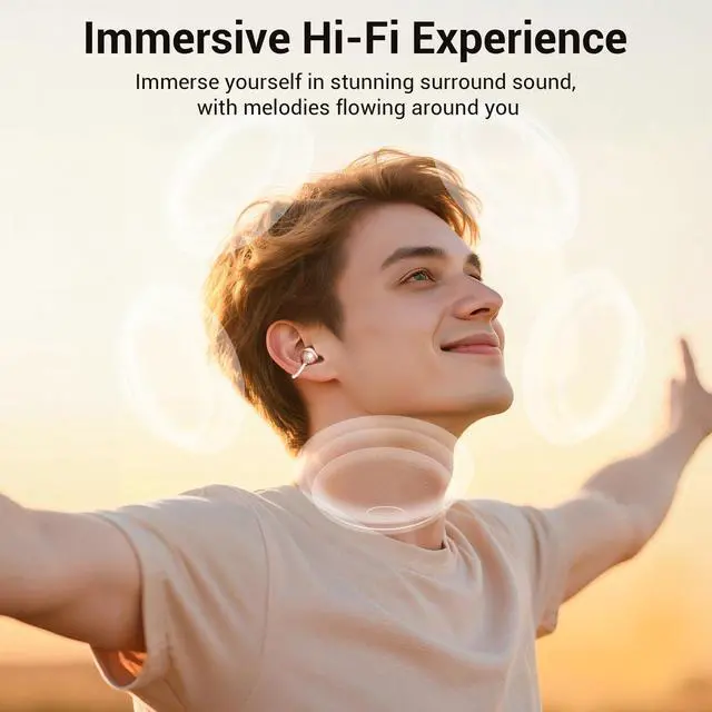 Alt view image 4 of 7 - 2-in-1 Wireless Earbuds Set, Open-Ear Clip & Mini Sleep Headphones, 36H Battery, Bass Sound, Ultra Comfortable, IPX5 Waterproof, Stylish for Work/Sport/Sleep