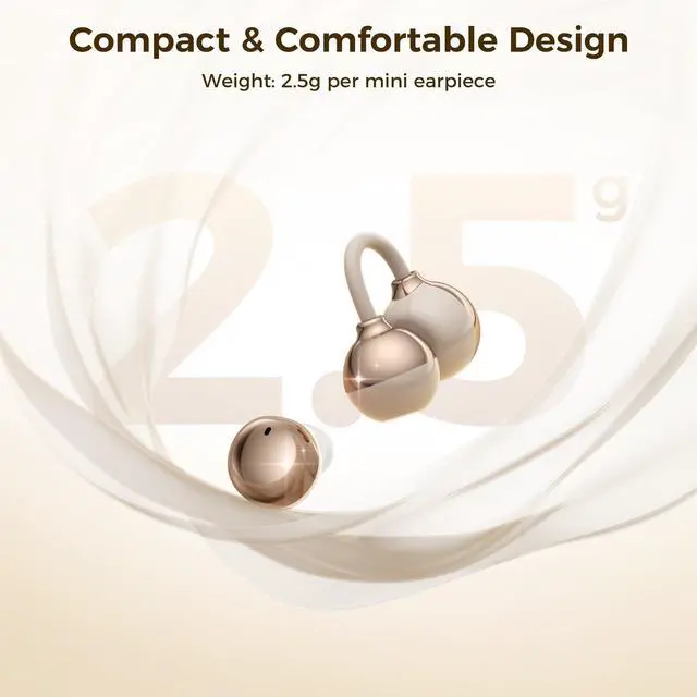 Alt view image 6 of 7 - 2-in-1 Wireless Earbuds Set, Open-Ear Clip & Mini Sleep Headphones, 36H Battery, Bass Sound, Ultra Comfortable, IPX5 Waterproof, Stylish for Work/Sport/Sleep