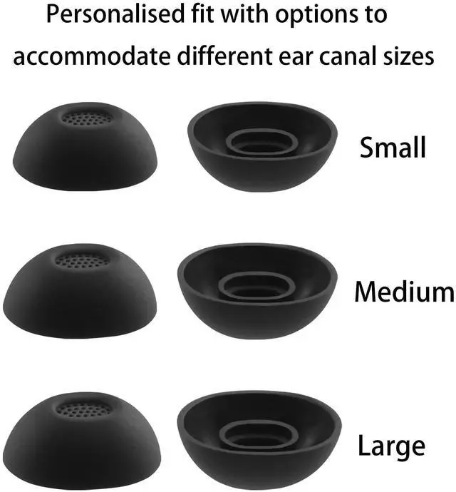 Alt view image 6 of 6 - Replacement Ear Tips for Bose QuietComfort Ultra Earbuds 2nd Gen | 3 Pairs (Black, Assorted S/M/L), Silicone Ear Tips
