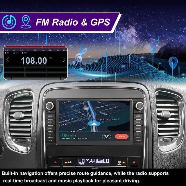 Alt view image 5 of 7 - 5GWifi Upgrade Radio for Dodge Durango 2011-2013, Jeep Grand Cherokee 2011 2012 2013, 7inch Touchscreen Car Stereo Replacement Apply CarPlay Android Auto GPS Navigation FM DSP Head Unit Backup Camera