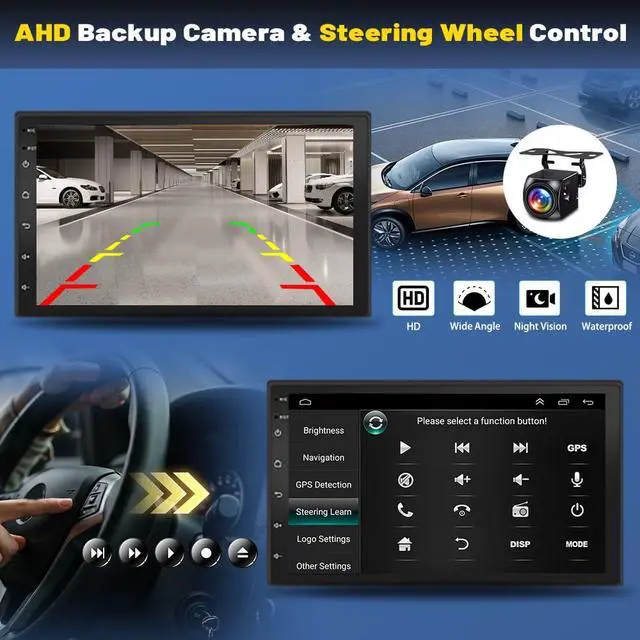 Alt view image 6 of 7 - Android 14 Car Stereo for Ford F150 1997-2004 with Wireless CarPlay and Android Auto, 7 Inch IPS Touchscreen 2G+32G Double Din Car Radio Support Bluetooth GPS WiFi SWC FM SWC Mirror Link Backup Camera