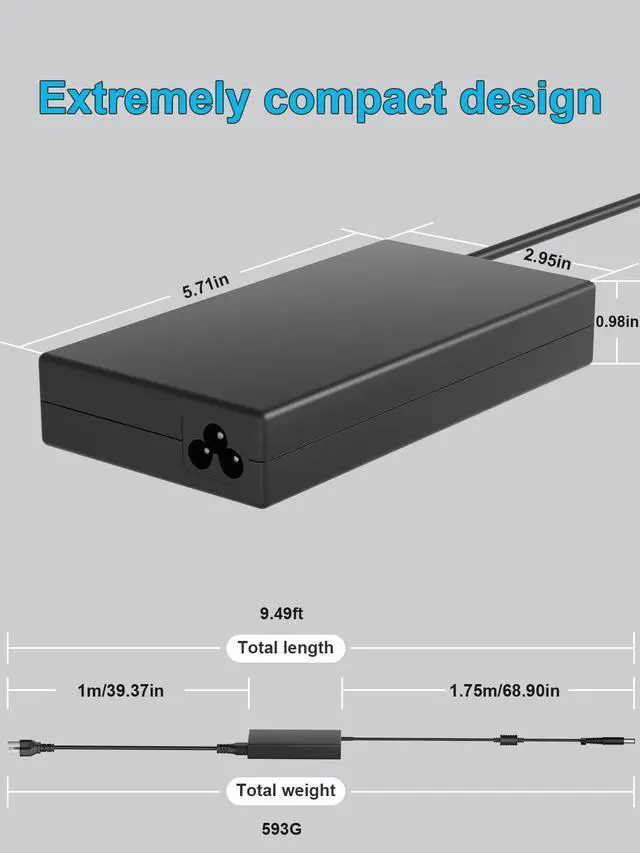 Alt view image 4 of 7 - 120W Power Supply Adapter Compatible with HP Thunderbolt Dock 120W G4 G2 4J0A2AA 4J0A2AA#ABA 2UK37AA 2UK37AA#ABA G2 HSN-IX01 Docking Station 677762-001 693709-001 906329-001 932446-850