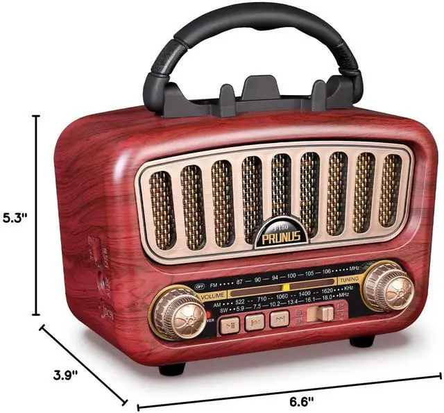 Alt view image 7 of 7 - J-180 Vintage Retro Radio Bluetooth Speaker with Stereo Sound BT5.0 | TF Card & MP3 Player, Rechargeable Speaker, Loud Volume, AM FM Radio Portable