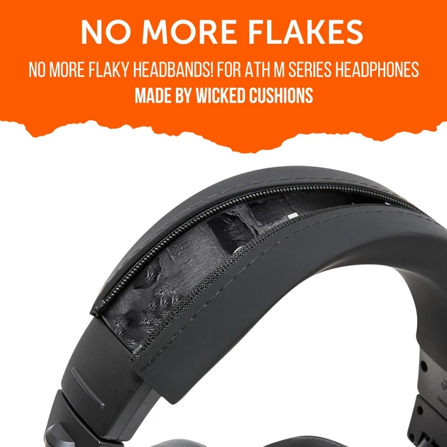 Alt view image 6 of 7 - BandZ ATH - Upgraded Headband Cover for Audio Technica ATH M50X / M50XBT / M50 / M40X / M40 / M40FS / M30X / M30 / M20X / MSR7 by Wicked Cushions | Black