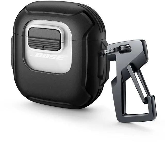 Main image of for Bose QuietComfort Earbuds II Case (2022) & Bose QuietComfort Ultra Earbuds (2023) & Ultra Earbuds 2nd Gen(2025), Secure Lock Clip Shockproof Protective Cover with Carabiner & Keyring Black