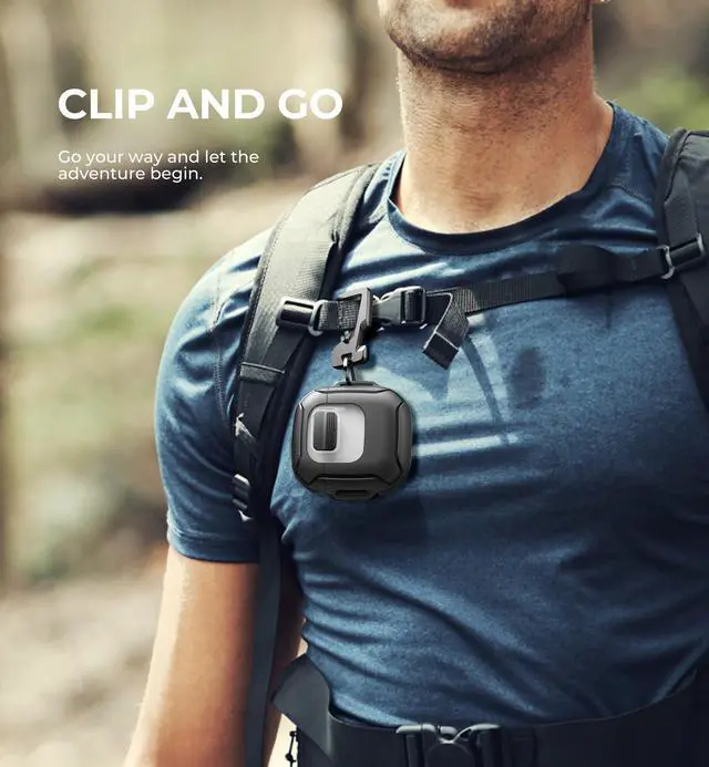 Alt view image 7 of 7 - for Bose QuietComfort Earbuds II Case (2022) & Bose QuietComfort Ultra Earbuds (2023) & Ultra Earbuds 2nd Gen(2025), Secure Lock Clip Shockproof Protective Cover with Carabiner & Keyring Black