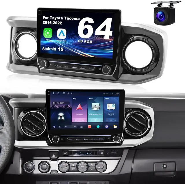 Main image of 10.2'' 4GB RAM & 64GB ROM Plug & Play Radio for Toyota Tacoma 2016-2022 | Android 15 Head Unit Upgrade Wireless CarPlay & Android Auto, WiFi 6, Bluetooth 5.4, GPS, FM/RDS, EQ, SWC, Backup Camera