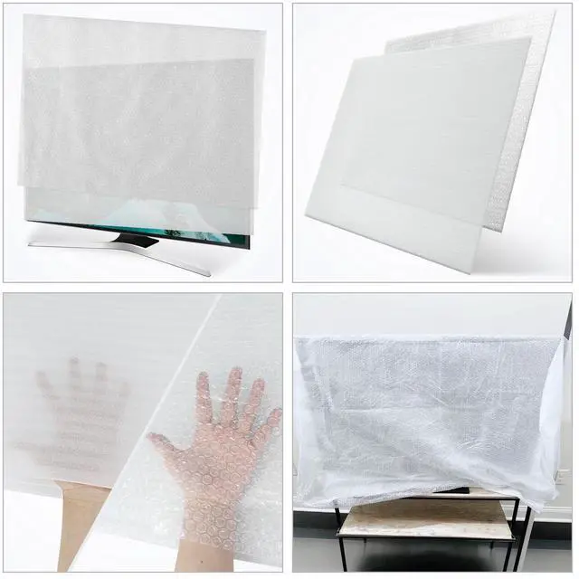 Alt view image 4 of 7 - TV Cover for Moving, 2Pcs Foam, Bubble Wrap Flat Screen TV Cover Up to 65'' | Thick Reusable TV Packing Kit Flat Screen TV Protection for TV Packing Boxes During House Moving, Home Renovation, Storing