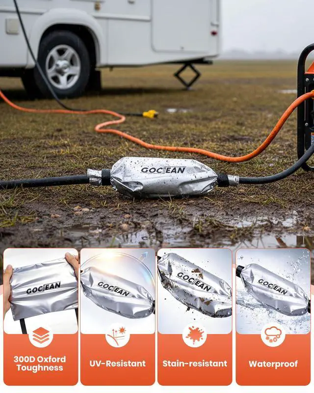 Alt view image 4 of 6 - Waterproof Extension Cord Connection Cover, RV Outdoor Extension Cord Cover | Outdoor Plug Connection Protector for RV, Generator, Lawn & Garden, UV-Resistant, Dirt-Resistant, Weatherproof