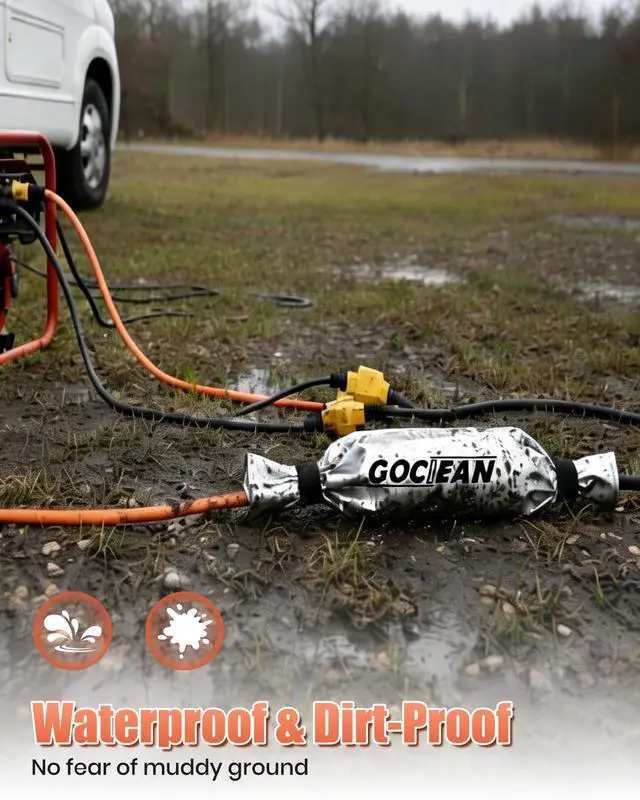 Alt view image 5 of 6 - Waterproof Extension Cord Connection Cover, RV Outdoor Extension Cord Cover | Outdoor Plug Connection Protector for RV, Generator, Lawn & Garden, UV-Resistant, Dirt-Resistant, Weatherproof