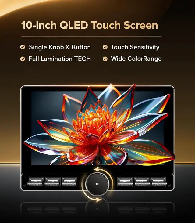 Alt view image 6 of 7 - 10" Wireless CarPlay Radio for Jeep Wrangler JL Gladiator 18-21 | 4G+64GB ROM for Offline Maps, Sunlight Readable QLED with tactile knob for bumpy trails, Plug & Play,OEM Camera Req Adapter