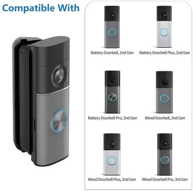 Alt view image 2 of 7 - Ring Doorbell Angle Mount for Ring Doorbell (Newest Model), Widen View Kit | For Ring Battery Doorbell/Pro/Plus(2nd Gen)& Ring Wired Doorbell 2nd/Plus 2nd/Pro 3rd, 35-55° Adjustable Corner Mount