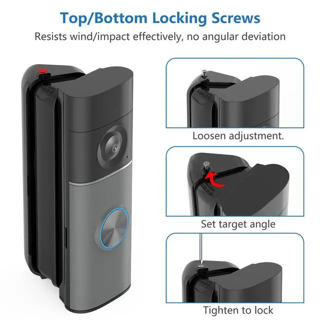 Alt view image 5 of 7 - Ring Doorbell Angle Mount for Ring Doorbell (Newest Model), Widen View Kit | For Ring Battery Doorbell/Pro/Plus(2nd Gen)& Ring Wired Doorbell 2nd/Plus 2nd/Pro 3rd, 35-55° Adjustable Corner Mount