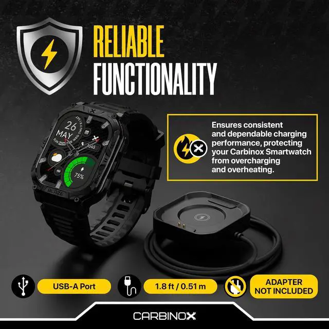 Alt view image 3 of 5 - USB Charger Compatible for Smartwatch - Fast Charging Speed, Sleek Design, Reliable Functionality (Blaze S)