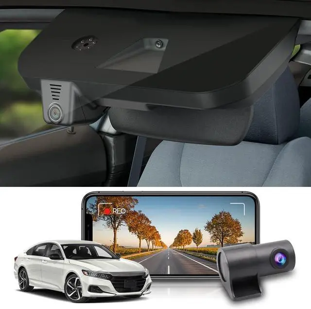 Main image of Front 4K+Rear 1080P Dash Cam Adapts for Honda Accord 2018-2022 Hybrid (Model A), OEM Factory Look, 2 Way HD Video, Built-in WiFi & APP, Loop Recording, G-Sensor, Easy to Use, 128GB Card