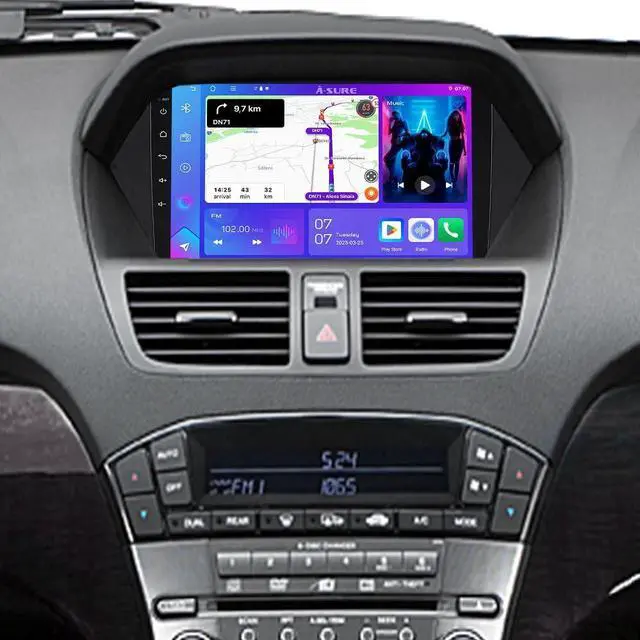 Main image of Android 15 Car Stereo for Acura MDX 2007-2013 Wireless CarPlay | 9 Inch 1280x800 IPS Screen, Wireless Android Auto, 4GB+64GB, WiFi 6, Bluetooth 5.4, DSP Audio, GPS for Commutes & Road Trips
