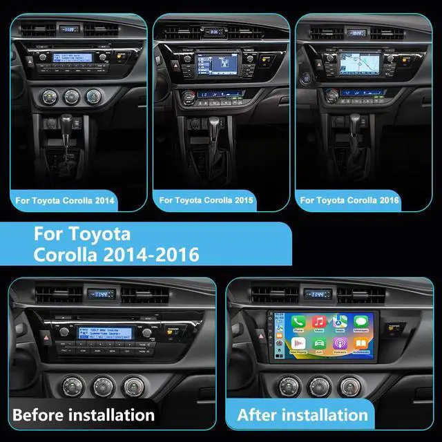 Alt view image 2 of 7 - Car Radio Stereo for Toyota Corolla 2014-2016 with Carplay Backup Camera | for Toyota Corolla 2014 2015 2016 with Carplay Android Auto Backup Camera Bluetooth