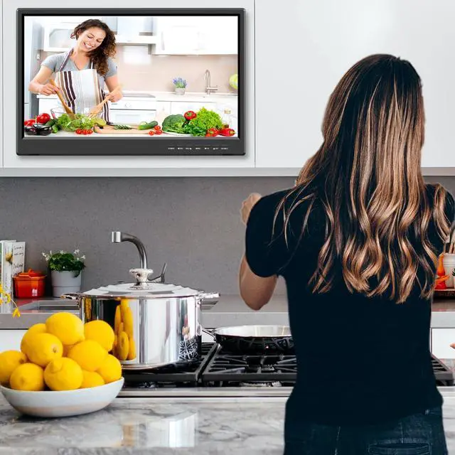 Alt view image 5 of 6 - 19 Inch HD LED Flat Screen TV 1080p IPS Display w/Digital Dual Tuners ATSC/HDMI/VGA/AV/USB, 12 Volt RV TV Built in Dual Speakers Suitable for Kitchen/RV/Caravan and Boat(Not Smart TV)