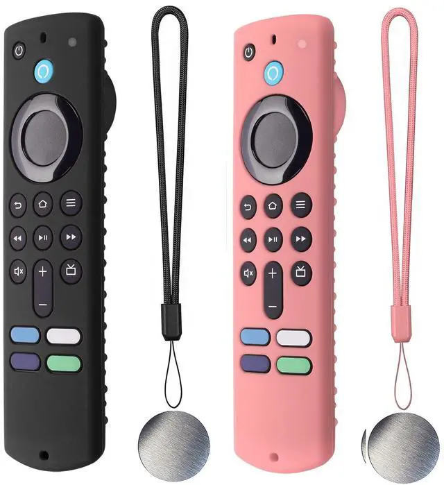 Main image of Silicone Remote Cover for Fire TV Stick 3rd Gen 2021 /Fire TV Stick 4k Max Silicone Case Anti-Slip Silicone Protective Case Silicone Sleeve with Magnetic tech(Black+Pink)