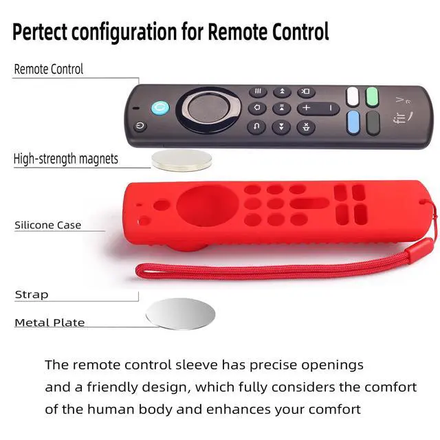 Alt view image 5 of 7 - Silicone Remote Cover for Fire TV Stick 3rd Gen 2021 /Fire TV Stick 4k Max Silicone Case Anti-Slip Silicone Protective Case Silicone Sleeve with Magnetic tech(Black+Pink)