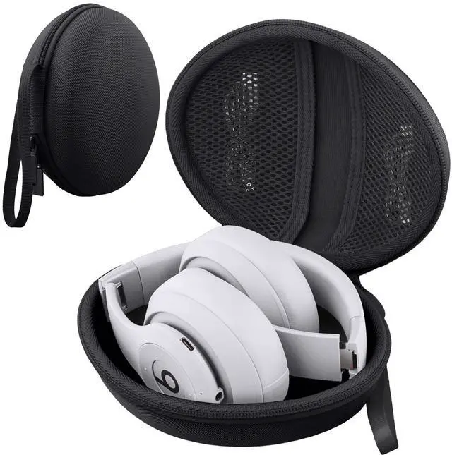 Main image of for Beats Studio Pro/Studio3/Solo4/Solo3 Headphones Hard Case, Black | Compatible with Beats Wireless On-Ear Headphones, Portable EVA Storage Bag with Mesh Pocket & Wrist Strap