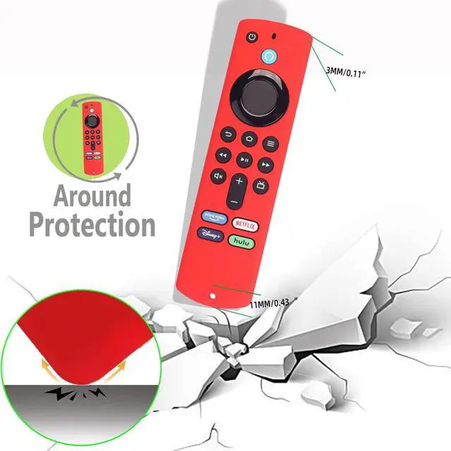 Alt view image 7 of 7 - Silicone Remote Cover for Fire TV Stick 3rd Gen 2021 /Fire TV Stick 4k Max Silicone Case Anti-Slip Silicone Protective Case Silicone Sleeve with Magnetic tech(Black+Pink)