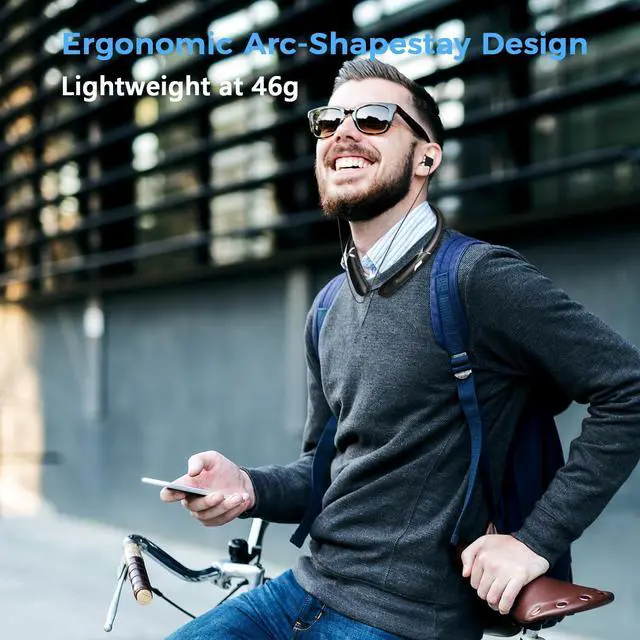 Alt view image 4 of 7 - Neckband Bluetooth Headphones, Bluetooth 5.4 Wireless Headphone with Retractable Earbud,16Hrs Playtime, IPX5 Sweatproof, Around The Neck Headphones Stereo Headset