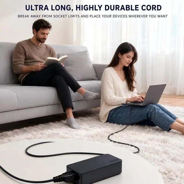 Alt view image 6 of 7 - 65W USB C Charger Compatible with Lenovo Laptop ThinkPad, IdeaPad, Yoga, ThinkBook, Chromebook, Flex, Slim, USB-C Power Delivery PD Fast Charging AC Adapter, Replacement for ADLX65YLC2A, ADLX65YCC3A