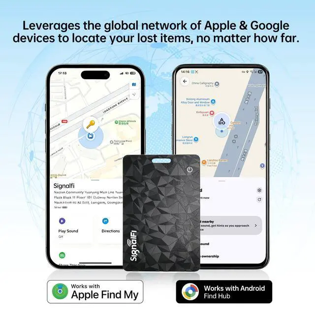 Alt view image 4 of 7 - Wallet Tracker Card for iOS & Android Ultra-Thin 0.07 in IP68 Waterproof Long Battery Life, Works with Apple Find My & Google Find Hub, Wireless Charging, Perfect for Wallets, Passports, Bags & Pets