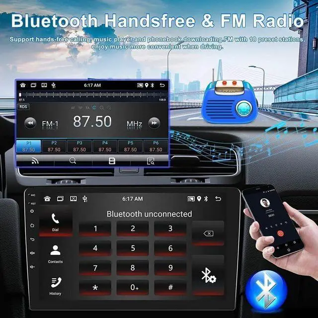 Alt view image 7 of 7 - Android 14 Double Din Car Stereo Radio for Ford Ranger 1998-2006 | 2G+32G 7" Touchscreen Car Radio w/Wireless Carplay Android Auto GPS WiFi Bluetooth RDS DSP SWC Mic Backup Camera