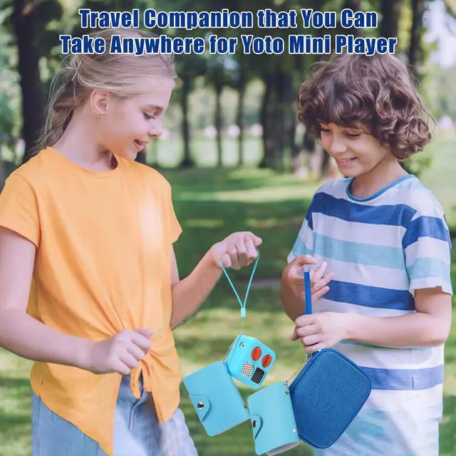 Alt view image 7 of 7 - Travel Storage Case and Thicken Silicone Cover Compatible with Yoto Mini Player - Kids Audio & Music Player and Card Holder for Yoto Card Hold Up to 10 Cards (Blue)
