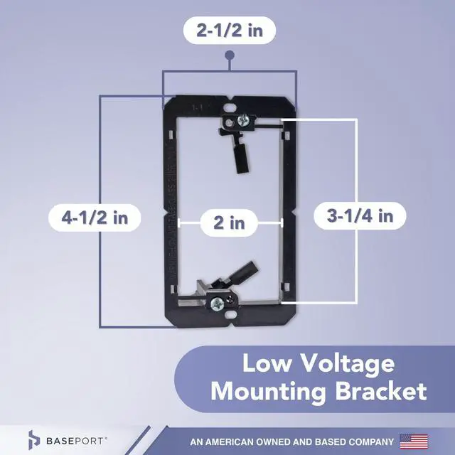 Alt view image 4 of 7 - Recessed Wall Plate for Behind Wall Cable Management - White Wall Plate Cable Pass Through with Low Voltage Mounting Bracket to Hide TV Cords for Wall Mount TV, Bottom Opening, 2 pack
