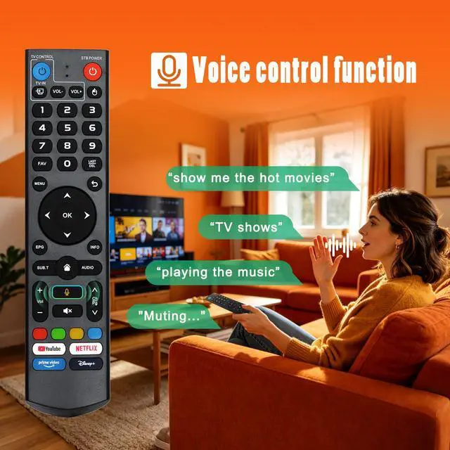 Alt view image 4 of 7 - Replacement V3 Pro Voice Remote Control Compatible with vSeeBox V5 Pro / V3 Plus/V3 / V2 / V1 Pro/V1 Max/Elite/Max(Without Backlight Function)