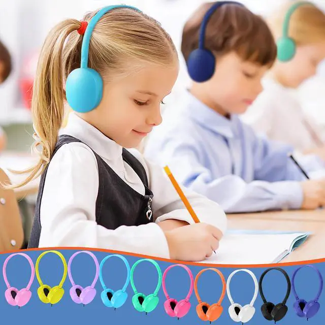 Alt view image 4 of 7 - Bulk Headphones 50 Pack Multi Colored for Kids School Classroom,Durable Wholesale Wired On Ear Headphones for Student Toddler Boys Girls Adults,HD Sound 3.5mm Jack(10 Colors)