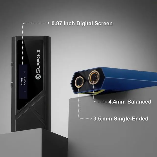 Alt view image 4 of 7 - X10 Portable DAC Headphone Amplifier, USB-C DAC Dongle with 3.5mm & 4.4mm Balanced Outputs, Up to 522mW, ES9028Q2M Hi-Res Audio Adapter for IEMs/Headphones, iPhone/Android,PC/Mac