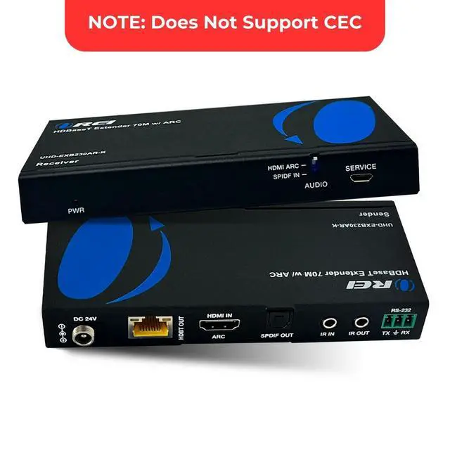 Alt view image 2 of 7 - HDMI Cat7 Extender 230ft HDBaseT, 4K2K@60Hz, Two-Way IR, HDR, ARC, POC | HDMI Extender with ARC, HDMI Extender ARC HDCP 2.2, 18Gbps, Dolby 5.1, DTS 5.1, PCM 2.0, EDID, Bi-directional IR PoC