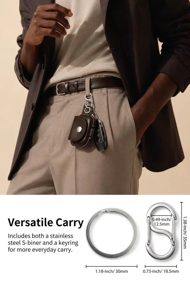 Alt view image 3 of 7 - Genuine Leather AirPods Pro 3 Case - Handcrafted Wireless Charging Holder Anti-Lost Carabiner Clip Premium Holster, Compatible with Apple AirPods Pro 3, Qi and MagSafe Charging (Brown)