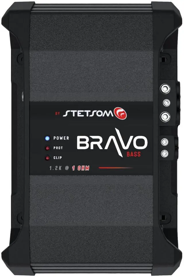 Main image of Bravo BASS 1200 1 Ohm - Mono Car Amplifier, 1200.1 1.2K Watts RMS, Monoblock, 1 Stable Car Audio, HD Sound Quality, Crossover & Bass Boost, Car Stereo Speaker Subwoofer MD, Smart Coolers