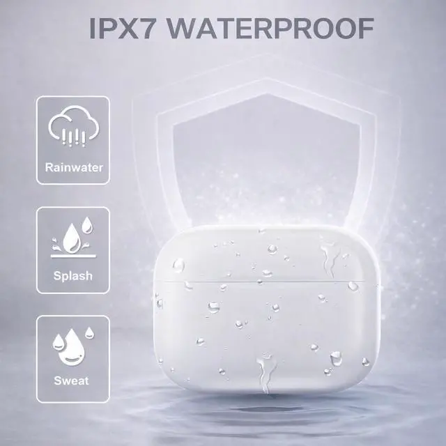Alt view image 6 of 7 - Wireless Earbuds (2nd Gen), Active Noise Cancellation, Bluetooth 5.3, High-Fidelity Sound, IPX7 Waterproof, 40-Hour Playtime, Wireless in-Ear Ear Buds Pro 2 for Apple iPhone/Android, White