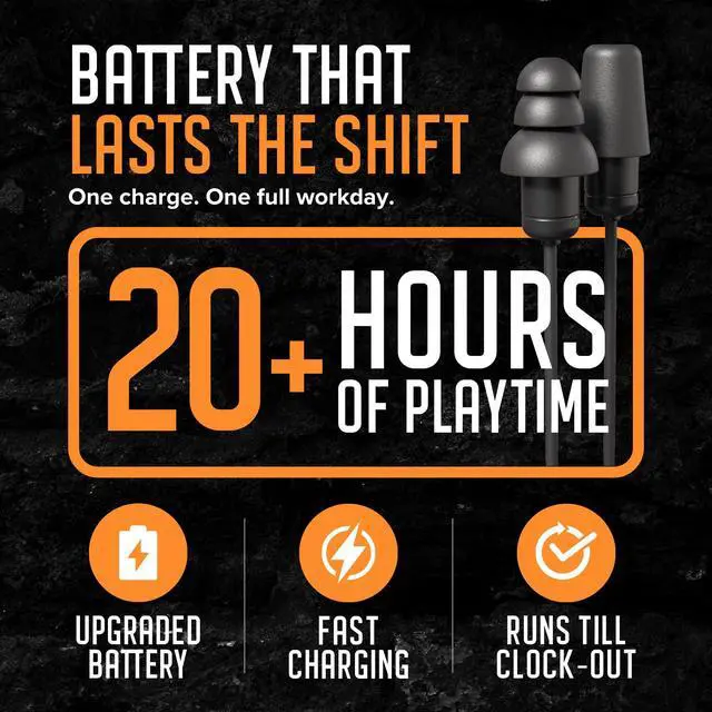 Alt view image 7 of 7 - FreeReign XC Bluetooth Hearing Protection Earplug Headphones | 31dB NRR Noise Reduction, Work Earbuds for Construction, Warehouse, OSHA Safety Ear Plugs, Foam Silicone Tips, Black, Mic