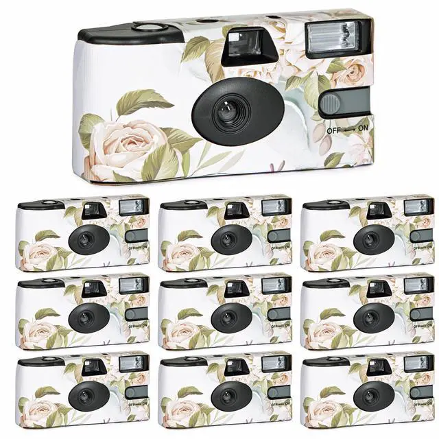 Main image of Disposable Camera Wedding Bulk 10-Pcs Wedding Disposable Cameras 27 Exp. Film Camera Disposable for Wedding, Party, Baby Shower, Travel, Party Favors Single-Use ISO400 Film Camera 35mm