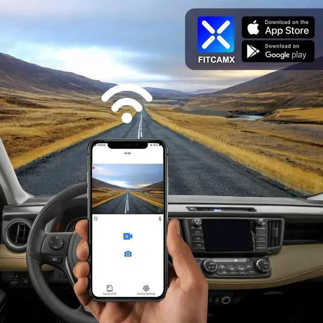 Alt view image 5 of 7 - 4K Dash Cam Suitable for Toyota RAV4 2017 2018 (Part No Ends with #42080 or 42090), OEM Factory Look, UHD 2160P Video, Built-in WiFi & APP, Loop Recording, G-Sensor, Plug & Play, 64GB Card