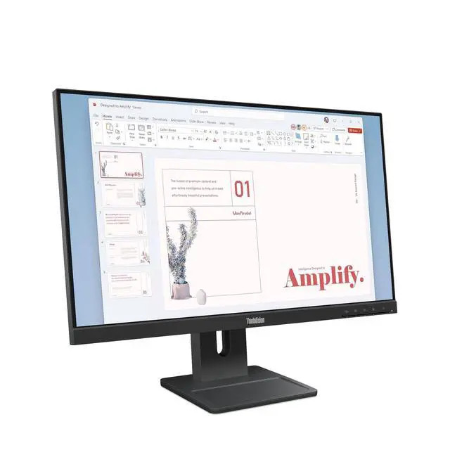 Alt view image 3 of 7 - ThinkVision E24-40 24" Class Full HD LED Monitor - 16:9 - Raven Black