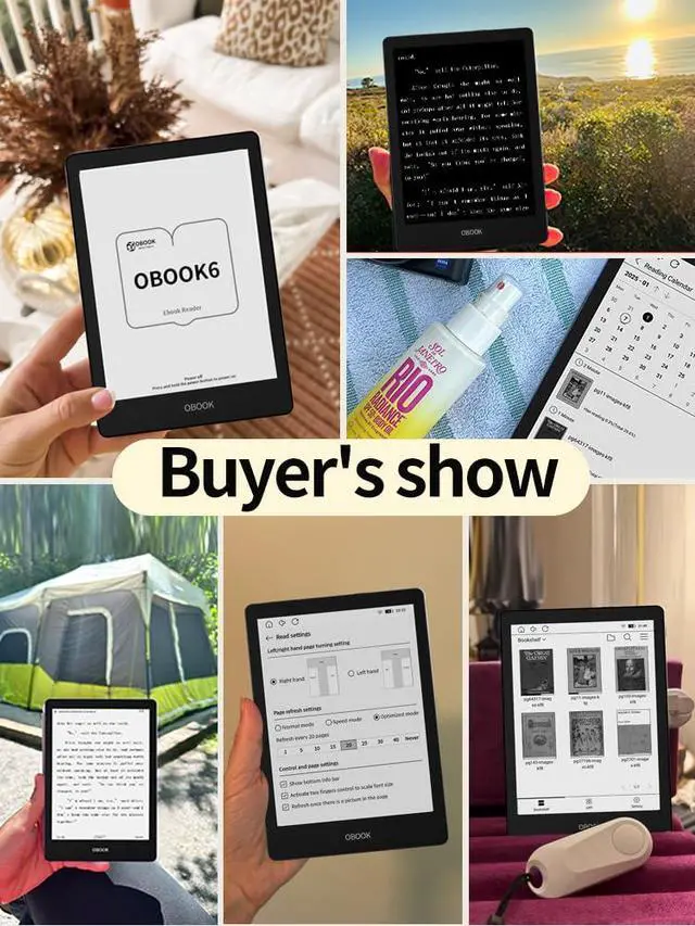 Alt view image 6 of 6 - 6 eReader (32G), 6" 300ppi Glare-Free Display, Android, Adjusting Front Light, Long of Battery Life, Dark Mode Option, eBook Readers Devices