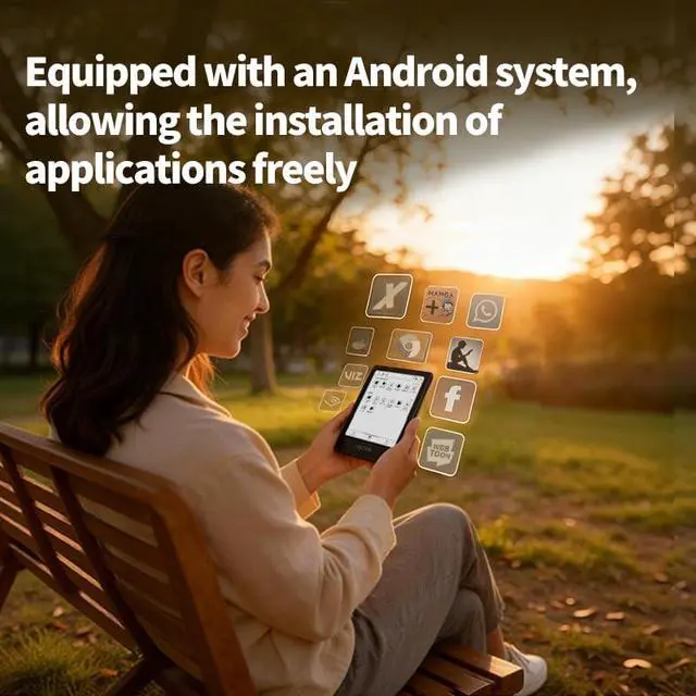 Alt view image 5 of 6 - 6 eReader (32G), 6" 300ppi Glare-Free Display, Android, Adjusting Front Light, Long of Battery Life, Dark Mode Option, eBook Readers Devices