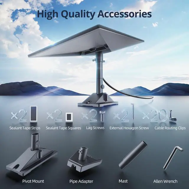 Alt view image 5 of 6 - Starlink Gen 3 Mount, Starlink Pivot Mount with Pipe Adapter and Mast, Swiveling Mechanism Design, Standard Gen 3 Mount for Slanted, shingled Roofs, Easy to Install and Adjust