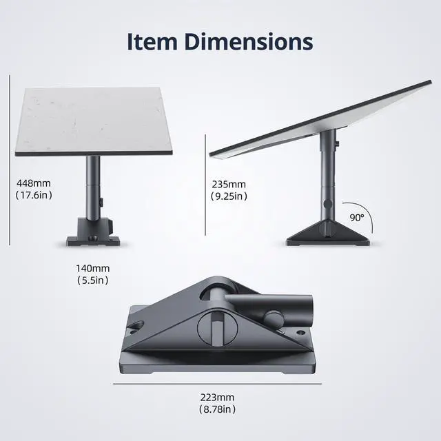 Alt view image 4 of 6 - Starlink Gen 3 Mount, Starlink Pivot Mount with Pipe Adapter and Mast, Swiveling Mechanism Design, Standard Gen 3 Mount for Slanted, shingled Roofs, Easy to Install and Adjust