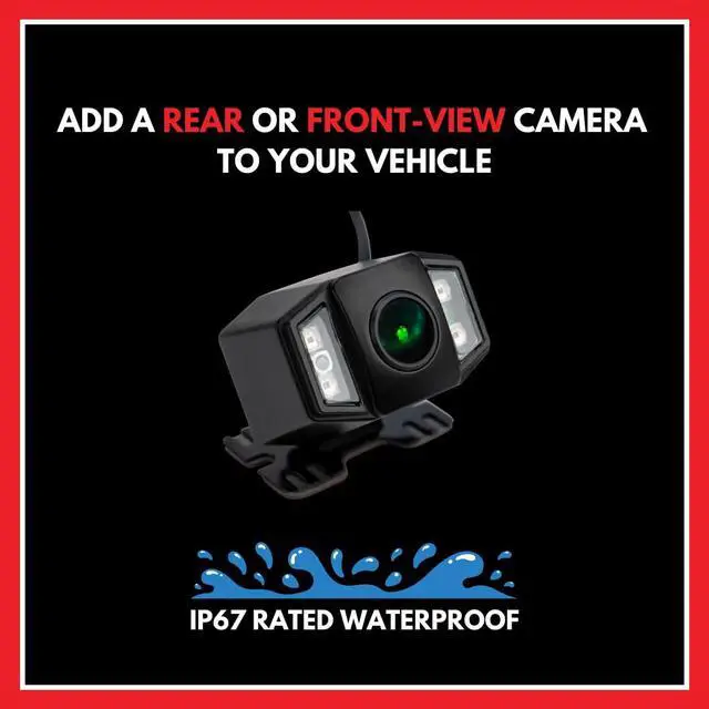 Alt view image 3 of 7 - Universal HD Front or Rear Backup Camera with Night Vision & Multiple Mounting Bracket Options, IP67 Waterproof, Parking Lines, Ultra Wide Viewing Angle, Works with Most Aftermarket Radios