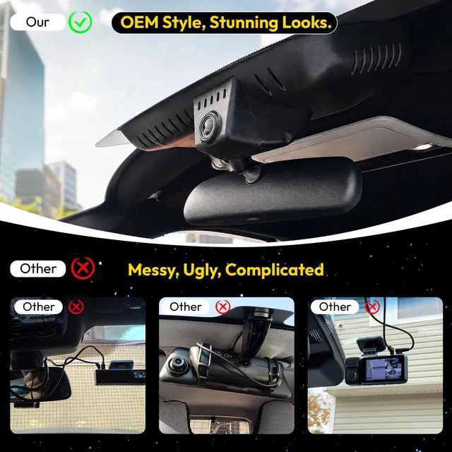 Alt view image 3 of 7 - Front 4K Dash Cam fit for Toyota Tacoma 2024 2025 2026 4th gen | TRD SR SR5 Sport Pre-Runner Off Road Limited & Tacoma Hybrid,integrated Camera,OEM Factory Look,2160P HDR,5.8G WiFi,GPS